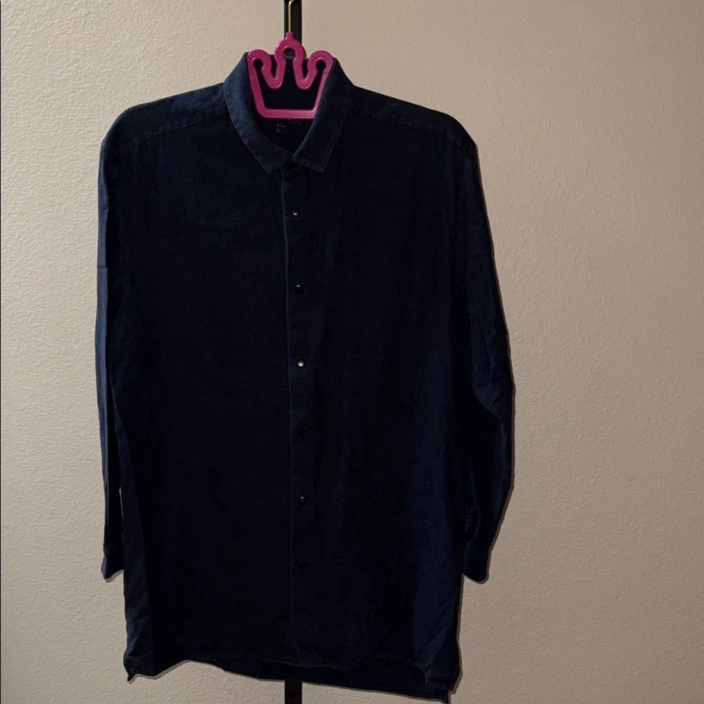 COS Snap Up Long Sleeve Shirt Black Men’s Size EU M